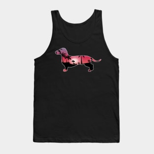 Dachshund Beautiful Sunset Beach Palm Tree Tank Top